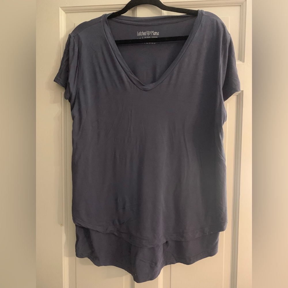 Latched mama charcoal gray short sleeve shirt